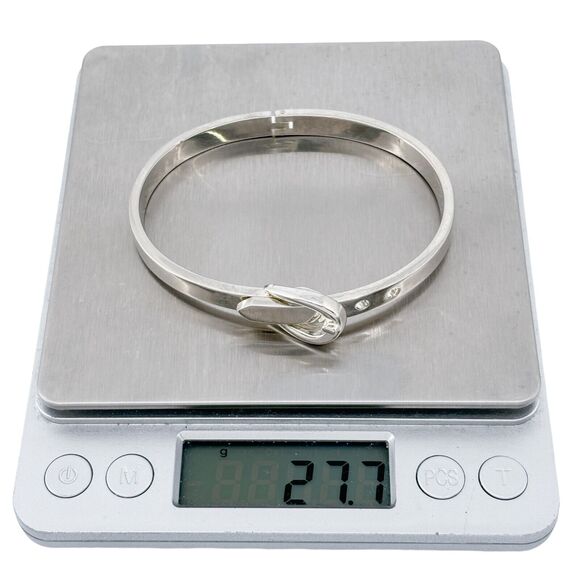 Vintage Sterling Silver 925 27.7 Grams Belt Buckle Bangle Bracelet 6.5"-7" - Picture 7 of 10